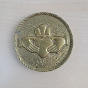 Brass Irish Claddagh | Authentic Vintage Decor | Friendship Gift